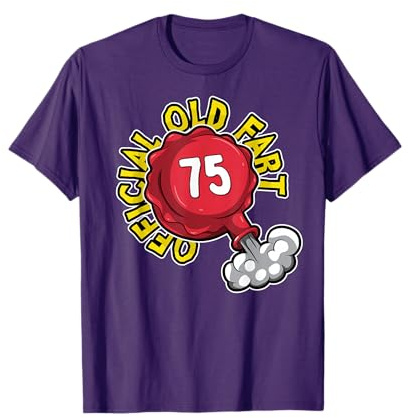 75th Birthday Official Old Fart Funny Red Whopee Cushion T-Shirt