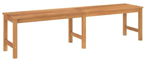 vidaXL Madera Maciza de Teca Banco de Jardín Mobiliario Muebles Tumbona Terraza Patio Balcón Decoración Recibidor Asiento Silla 180 cm