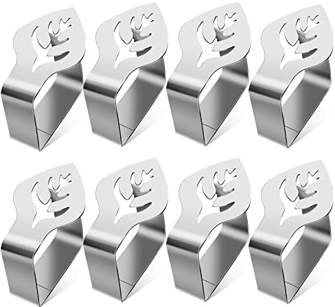 GZjiyu 8 STK Tischdeckenklammern Edelstahl für Draußen, Tischabdeckungsklemmen Tischklammern für Küche Dicke Tische, Gartentisch, Restaurant, Familie Esstisch Draußen Tischdecke Clips Tischtuch Clips