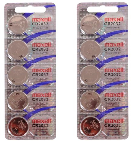 Maxell CR2032 10 Lithium Button Type Batteries 3V