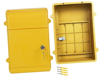 B Baosity Buzón de Pared Montaje Fácil Apertura Amplia con Llave Sugerencias Almacenaje Periódicos Material PP Apto para Exteriores Comunidad Escuela, Amarillo