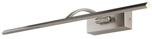 Alpinaluz Aplique de Pared LED para Iluminación de Cuadros, Espejos y Muebles, 8W, 45cm, Luz Cálida 2700K, Ángulo Ajustable, Acero con Acabado Níquel Satinado, Driver KGP Integrado