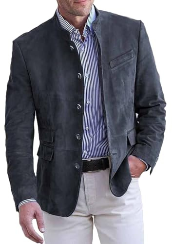 Cexiakong Giacca da uomo in velluto a coste, stile retrò, sakko per il tempo libero, blazer vestibilità regolare, lana, blazer britannico, moderno, giacche invernali, giacca da completo casual, blazer
