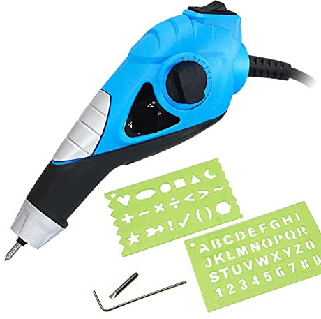 Rifilatore Fresatrice Verticale, 13W Strumento for incisore elettrico Penna for incisione for legno Metallo Acciaio inossidabile Vetro Plastica Incisione con punte in metallo duro e amp;Stencil artigi