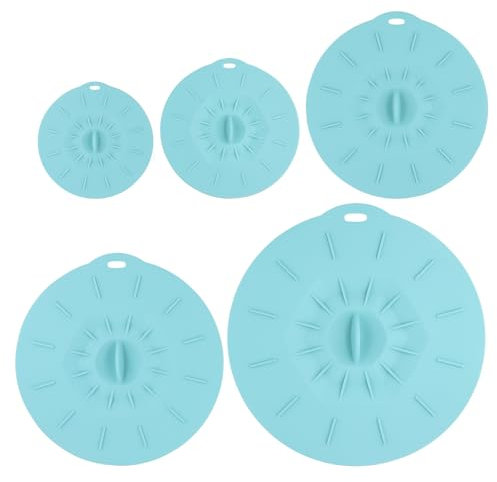 5 Pezzi Coperchio Ventosa, 5 Dimensioni, Coperchio Casseruola Silicone Alimentare Coperchi In Silicone Riutilizzabili, Per Ciotole, Penole, Piatti, Tazze
