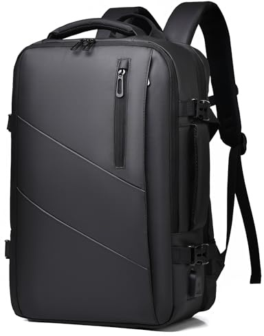 Mochila para hombre y ordenador portátil de 17 pulgadas, ampliable 18L-25L, impermeable, para trabajo, viajes y escuela