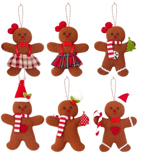 de Pan Di - Diseño Tradicional, 6 Piezas de Fieltro, Decoraciones estacionales para Las Vacaciones de Invierno, Decoraciones para el árbol de Navidad ' De Pan Di, para