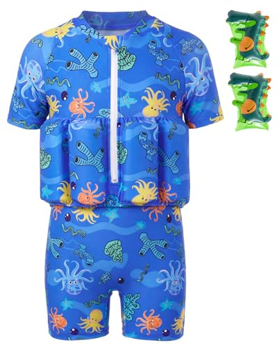 Summshall Toddler Swimsuit with Floatation, Baby Boys Girls Floating Bathing Suit Floatie Swim Suit for Summer Beach