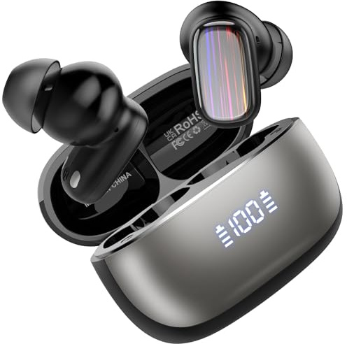 Conyat AI Auriculares Traductor de Idiomas, Auriculares traductores en Tiempo Real En 164 Idiomas con App y ENC Mic, Negro Puro
