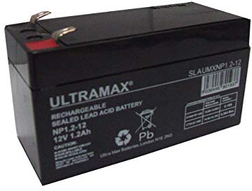 ULTRAMAX NP1.2-12, 12V 1.2AH 20HR (AS 1.3AH) SEALED LEAD ACID RECHARGEABLE ALARM BATTERY