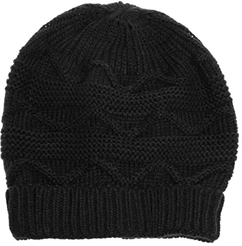 Caspar MU115 Damen grob gestrickte Winter Mütze Strick Beanie, Farbe:schwarz, Größe:One Size