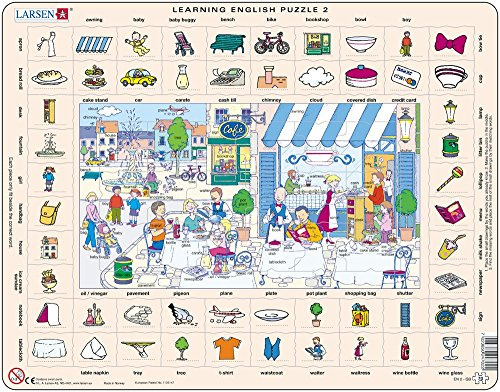 Puzzle 70 Teile - Rahmenpuzzle - Learning English 2: Im Restaurant und in der Stadt