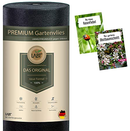 LABT Gartenvlies Unkrautvlies vom Profi in Einer reißfesten Qualität 150 g/m² 1m Breite x 20m Länge = 20m² Unkrautfolie Mulchfolie Mulchvlies Hochbeet