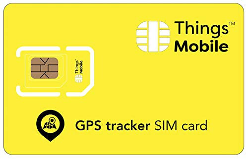 Carte SIM pour Tracker/GÉOLOCALISATION GPS - Things Mobile - avec Couverture Mondiale et réseau Multi-opérateur GSM/2G/3G/4G, sans coûts Fixes. 10€ de crédit Inclus