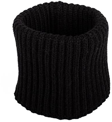 ENEA CASHMERE Scaldacollo Maglia Inglese Lana Merinos (Nero)