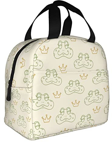 XVBCDFG Bolsas de almuerzo con estampado de rana para hombres y mujeres, fiambreras reutilizables aisladas, pequeñas bolsas de almuerzo, fiambreras Bento, fi