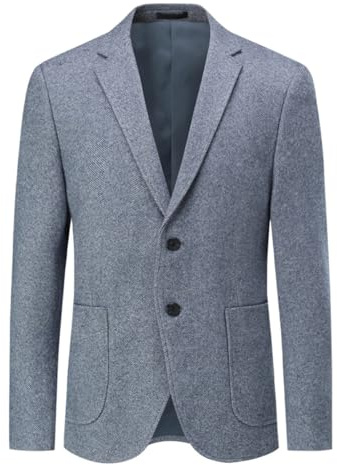Allthemen Blazer för män, normal passform, 2 knappar, kostymjacka, casual sportrockar för företag, bröllop, BLÅ, 3XL