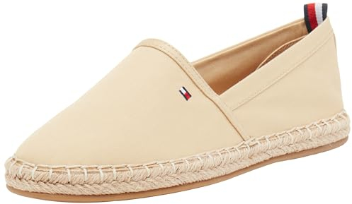 Tommy Hilfiger Damen Espadrilles Basic Tommy Flat Stoffschuhe, Beige (Harvest Wheat), 37