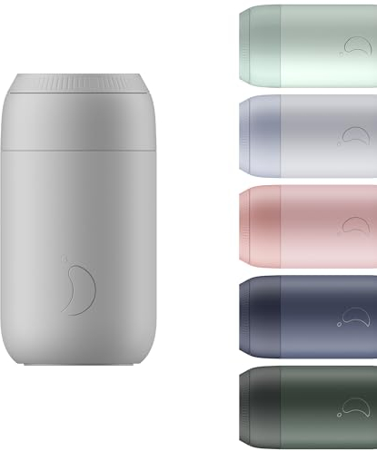 Chilly's Series 2 Coffee Cup - Tight Seal, No Sweating - BPA-Free Stainless Steel - Reusable - Double Walled, Vacuum Insulated - Granite Grey, 340ml