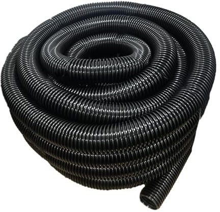 Jovs Premium 38mm Internally and 48mm externally Black Plastic Hose - 15m Length for Ponds, Vacuums, and More
