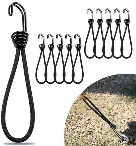 Ziamzra Spanngummi mit Haken 20cm Expander mit Haken 10 Stück Planenspanner Hochbelastbare Gummispanner mit Haken Schwarz Gummiband mit Haken für Zelte Banner Plakate Stationäre Transportanhänger