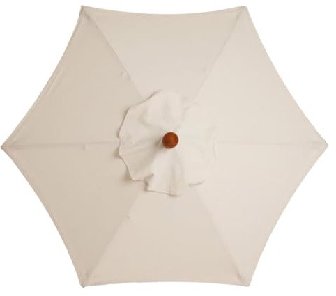 Plcnn Tenda di ricambio per ombrellone da patio, da 3 m, spessa e resistente, copertura di ricambio per ombrellone, con 8 stecche per esterni, tenda da sole, beige (6 stecche)