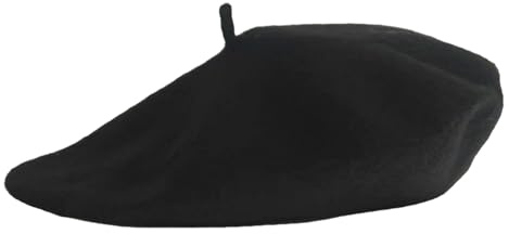 SSKHE Adult Wool Beret Hat Men Women French Style Berer Hat Plain Classic Color Beret Hat, Unisex Soft Warm Outdoor Vintage Artist Hat Beanie Unisex Hat Black