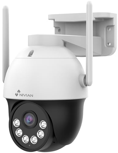 NIVIAN Caméra de Sécurité WiFi-6 2K Super HD pour Extérieur – Vision Nocturne Double, Détection Intelligente avec IA, Audio Bidirectionnel et Résistance IP66. pour Kit CCTV