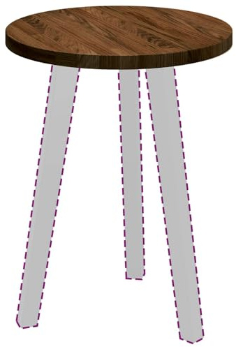 vidaXL Tischplatte Dunkelbraun Ø 40 x 2,5 cm Massivholz Eiche, Moderner runder Eichen-Tischplatte, wendbares Design, stylische Essfläche, praktisches Möbel für Wohnzimmer