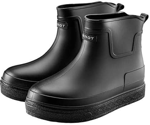 Wellington Boots Women and Men Ankle Ladies Wellies Short Chelsea Booties Waterproof Rain Boots Outdoors Garden Walking (Black, One Size, Adult, Women, 6, Numeric, UK Footwear Size System, Medium)