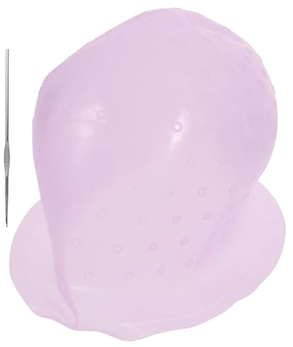 EPIGEIST Gorro de Silicona Elástico para Teñir el Cabello Talla Única Reutilizable con Ganchos para Mechas Herramienta Profesional para Peluquería y Uso en Casa Tapa Color Aleatorio