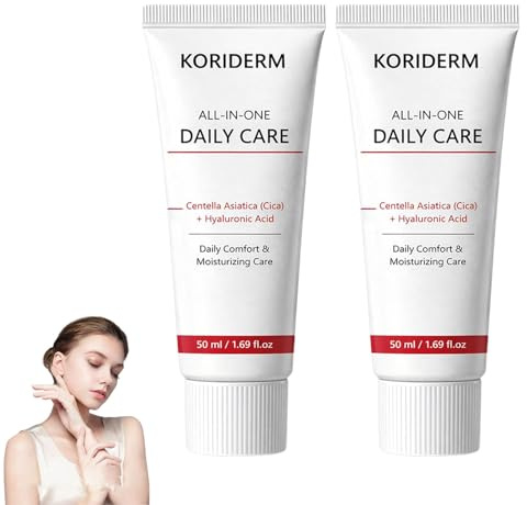 Koriderm Time Reverse Cream All-in-One, Moisturizing Face Cream with Centella Asiatica (Cica) & Hyaluronic Acid – Lightweight Skin Care for Daily Comfort – 50 mL / 1.69 fl oz (2 bottle)
