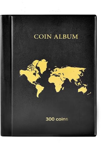 Libreta para coleccionar monedas Álbum de PVC transparente con 300 bolsillos Dos tamaños Organizador y expositor centavos como recuerdo coleccionistas