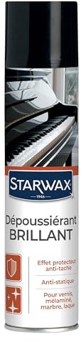 STARWAX - Dépoussiérant Brillant - Effet Protecteur Anti-Tache - Antistatique - Pour Vernis, Mélaminé, Marbre, Laque - Propreté et Brillant pour Surfaces Lisses - Fabriqué en France - 400 ml