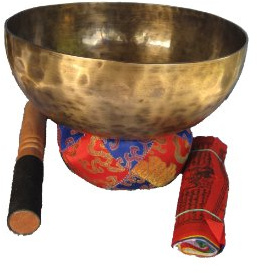 Himalayan Shop - Cuenco tibetano martillado a mano, 9 pulgadas, con mazo cubierto de gamuza