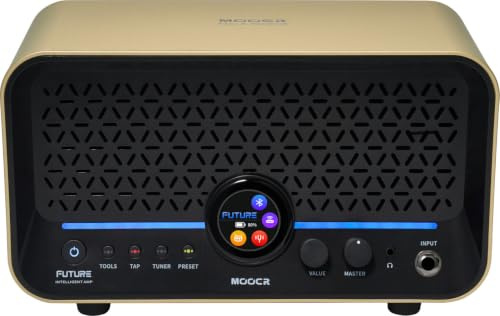 Mooer F15i Li - Combo de Guitarra Multi-Efectos y Modelado, 15 W, con batería - Oro Imperial