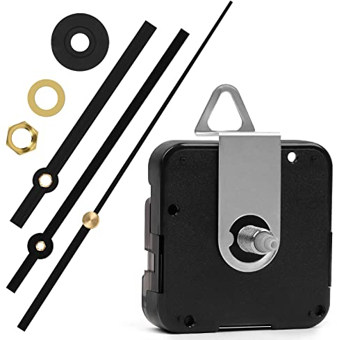 QLOUNI Uhrwerk für Wanduhr, Uhrwerke zum Selbsteinbau mit 3 Zeiger,Quarz Uhrenwerk Lautlos Elektrisches Sweep Pendelwerk,DIY Uhr Ersatzteile,Clock Mechanismus zum basteln