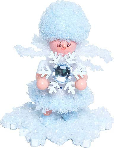 Drechslerei Kuhnert Schneeflöckchen mit Schneekristall - 5 cm