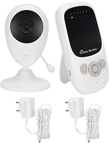 Zerodis Monitor de bebé inalámbrico, función de música Monitor de Temperatura Monitor de Video para bebés de 100‑240 V para bebés recién Nacidos niñas y niños(Enchufe de la UE)