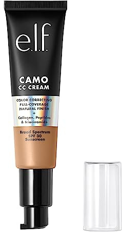 e.l.f. Camo CC Cream | Fond de teint correcteur de couleur avec SPF 30 | Medium 355 W | 30 g