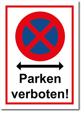 tradercat Parkering förbjuden! Skylt klistermärken av vinyl skyltar klistermärken med UV-skydd parkeringsförbud informationsskyltar parkering förbjuden skylt varningsskylt (klistermärke | 30 x 21 cm)