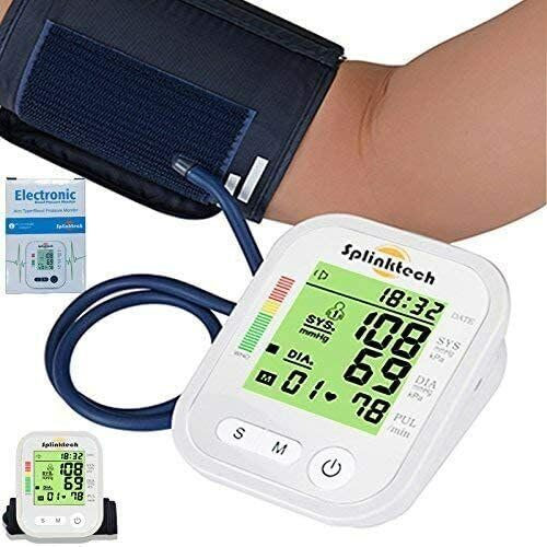 High Blood Pressure Monitors Large Cuff CE Approved UK Blood Pressure Machine for Home Use-Digital Automatic BP Monitor Blood Pressure Upper Arm Intellisense 180 Memory (White)