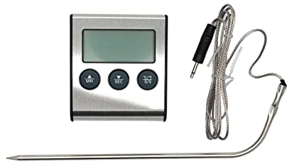 Fackelmann 63805 Thermomètre de cuisson digital avec sonde, thermo sonde de cuisson, thermomètre digital, ABS, 7 x 6,2 cm