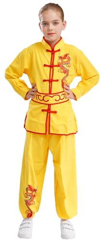 dPois Costume Kung Fu Enfants Garçons Filles Arts Martiaux Vêtements Unisexe Uniformes Traditionnels Chinois Tai Chi Chinois Ensembles 3-16 Ans