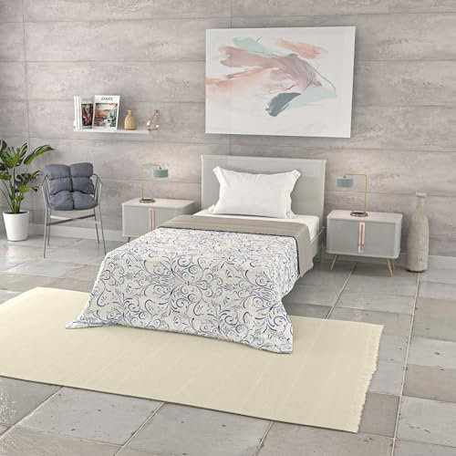 Italian Bed Linen BASIC Printed Summer Quilt, Microfibre, Ornate Tex, Single 160 x 240 cm
