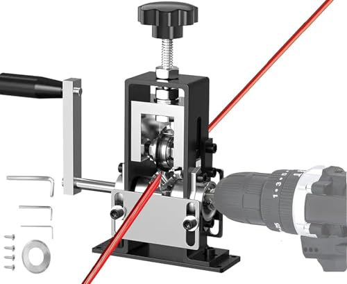 Wire Stripping Machine, Manual Copper Wire Stripping Machine for 1-20mm Wire/Cable Recycling, Drill Powered Scrap Wire Stripper Tool with Adjustable Feed Hole and Hand Crank