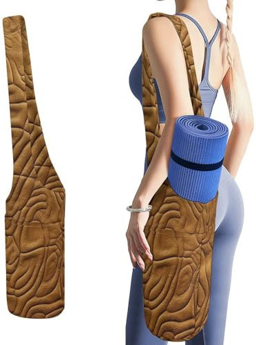 JKLQWH Goldenes Muster, bedruckte Yogamatten-Tasche, lange Tragetasche mit Taschen für Ihr Yoga-Zubehör, Übung, Yogamatte, Tragetasche, multifunktionale Aufbewahrungstasche, hält die meisten
