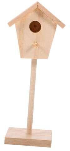 CIYODO Vogelhaus Bastelarbeiten Sie Entwerfen aus Hölzernen Winziges aus Ihre Vogelkäfig Kinderkunst Vogelhäuschen Miniatur für Puppenhaus Eigenen Unvollendetem Gefälschter