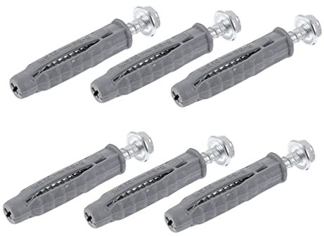 Alipis 6pezzi Tassello Autoperforante Per Cartongesso in Al Carbonio Vite Piatta e Tassello in Plastica Per Pareti Cave Resistenti