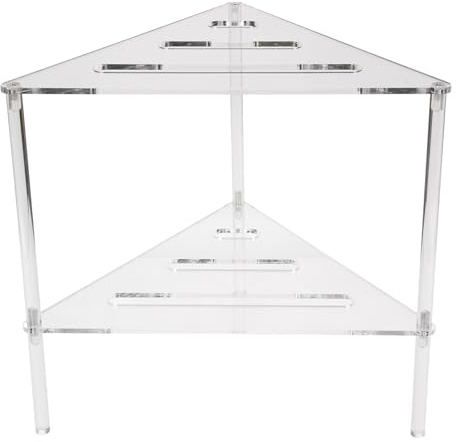 Akryl Hörn Duschpall, 2 Tier Ihålig Triangel Dusch Arrangörsstativ, Transparent Hörn Dusch Caddy Dusch Arrangör Hyllan för Badrum Badkar Sovrum Kök